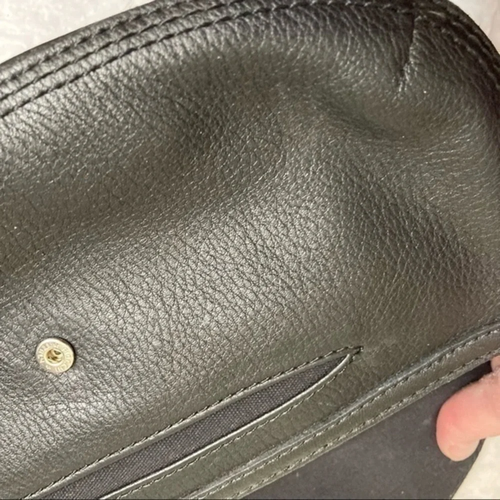 Lucky brand black leather wristlet bag